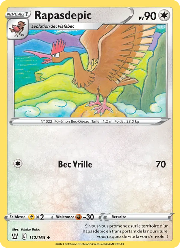 Scan HD carte Pokémon Rapasdepic 112/163 — Styles de combat
