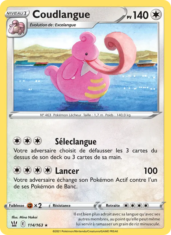 Scan HD carte Pokémon Coudlangue 114/163 — Styles de combat