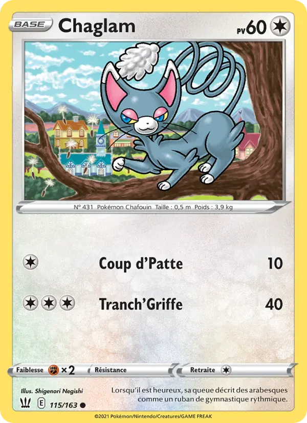 Scan HD carte Pokémon Chaglam 115/163 — Styles de combat