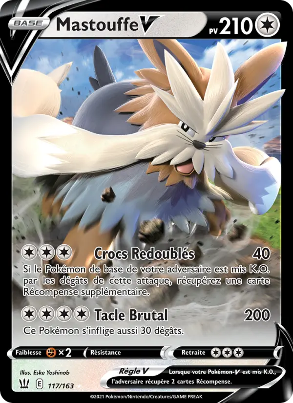Scan HD carte Pokémon Mastouffe V 117/163 — Styles de combat