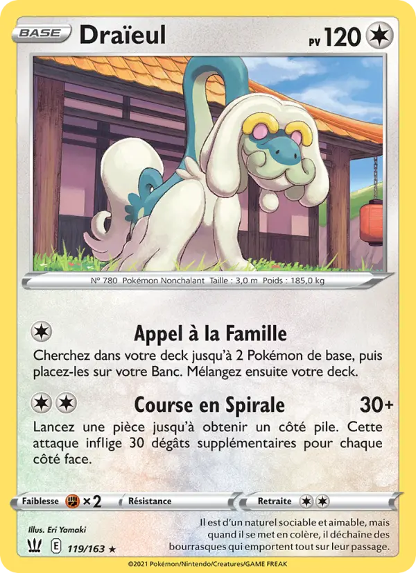 Scan HD carte Pokémon Draïeul 119/163 — Styles de combat