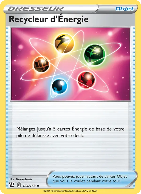 Scan HD carte Pokémon Recycleur d'Énergie 124/163 — Styles de combat