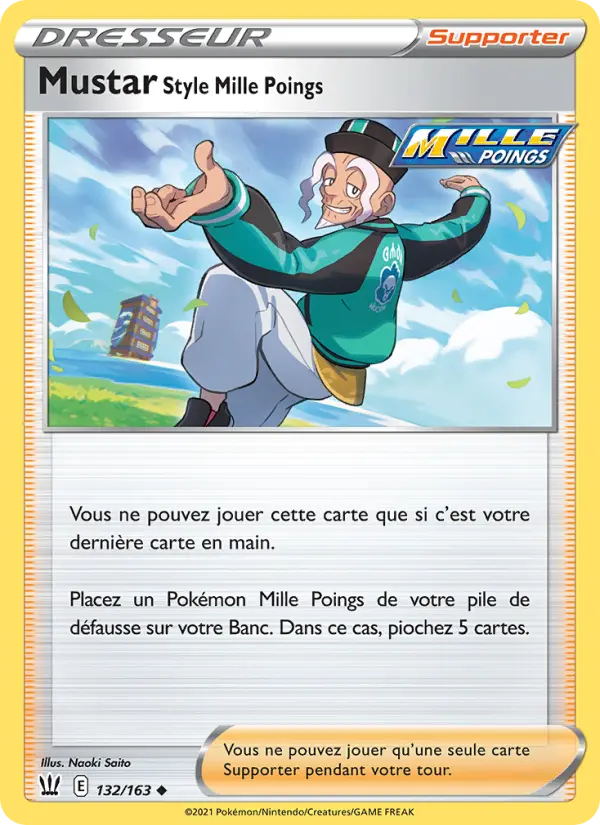 Scan HD carte Pokémon Mustar Style Mille Poings 132/163 — Styles de combat