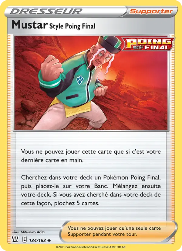 Scan HD carte Pokémon Mustar Style Poing Final 134/163 — Styles de combat
