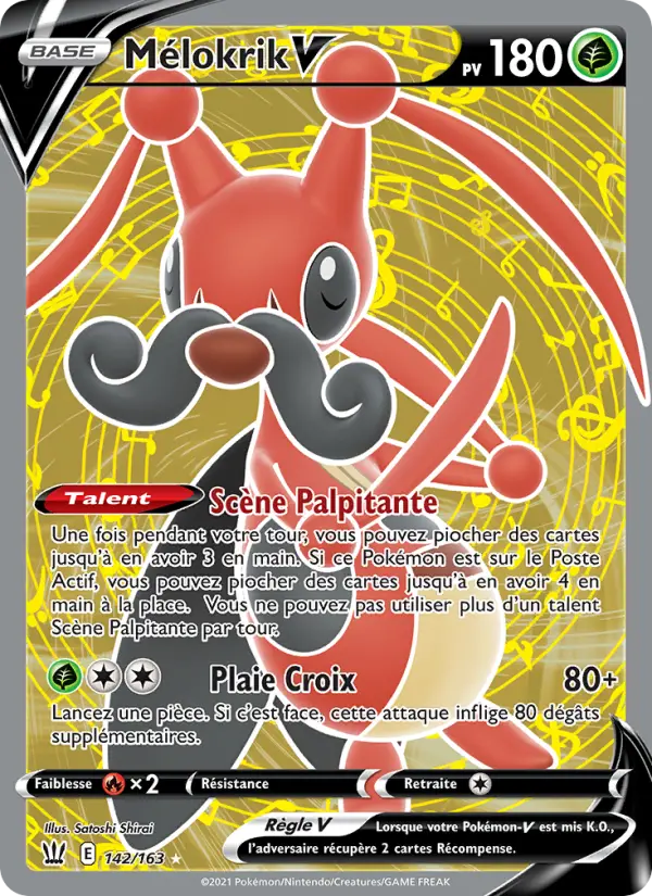 Scan HD carte Pokémon Mélokrik V 142/163 — Styles de combat