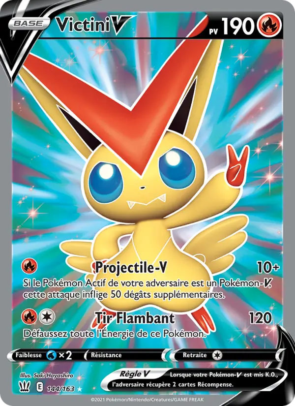 Scan HD carte Pokémon Victini V 144/163 — Styles de combat