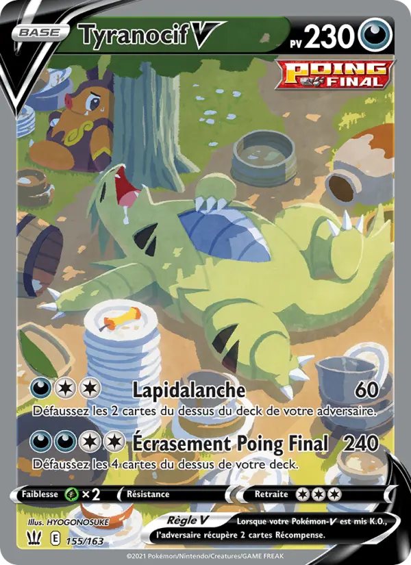 Scan HD carte Pokémon Tyranocif V 155/163 — Styles de combat