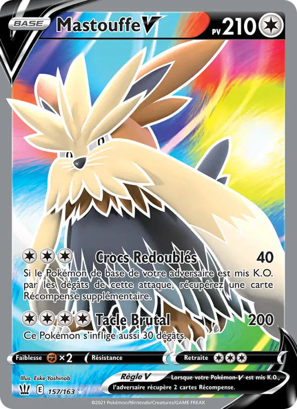 Scan HD carte Pokémon Mastouffe V 157/163 — Styles de combat