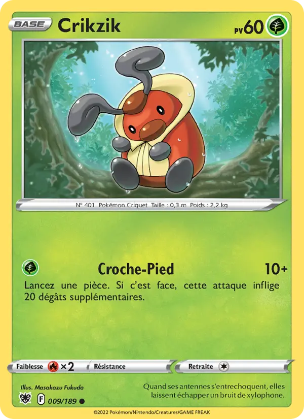 Scan HD carte Pokémon Crikzik 009/189 — Astres Radieux