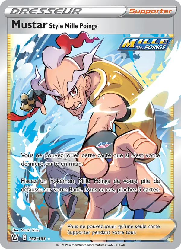 Scan HD carte Pokémon Mustar Style Mille Poings 162/163 — Styles de combat