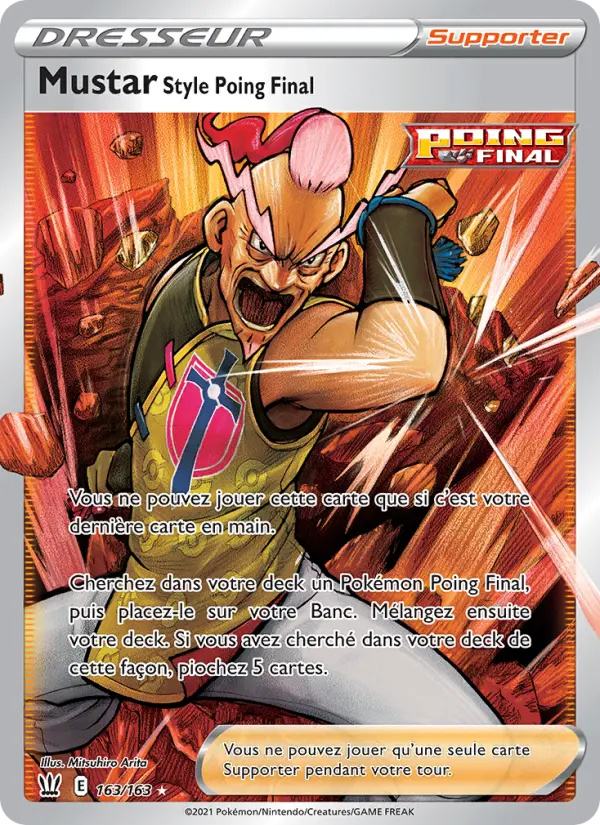 Scan HD carte Pokémon Mustar Style Poing Final 163/163 — Styles de combat