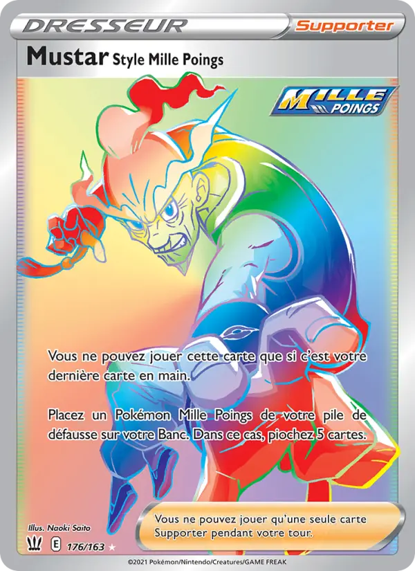 Scan HD carte Pokémon Mustar Style Mille Poings 176/163 — Styles de combat