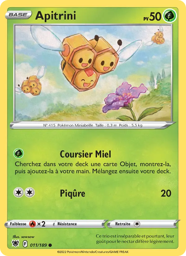 Scan HD carte Pokémon Apitrini 011/189 — Astres Radieux