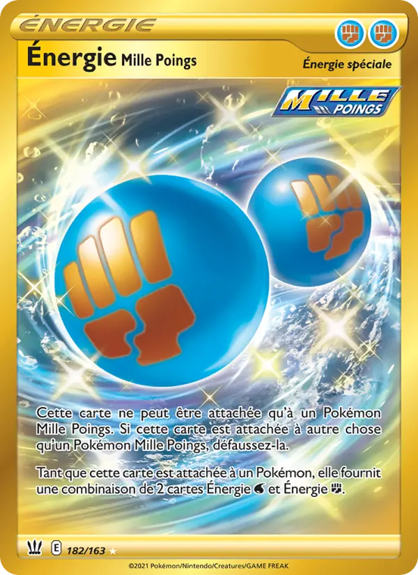 Scan HD carte Pokémon Énergie Mille Poings 182/163 — Styles de combat