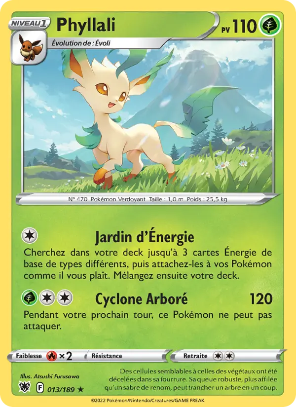 Scan HD carte Pokémon Phyllali 013/189 — Astres Radieux