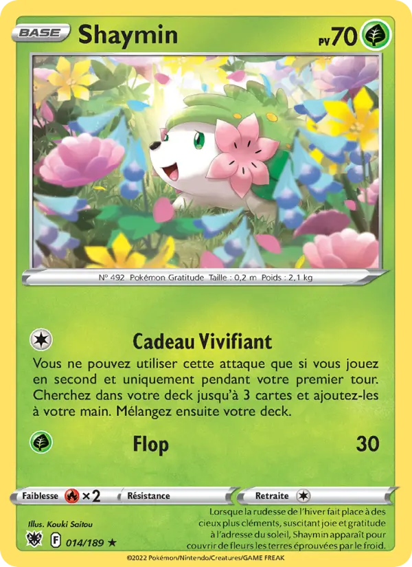 Scan HD carte Pokémon Shaymin 014/189 — Astres Radieux
