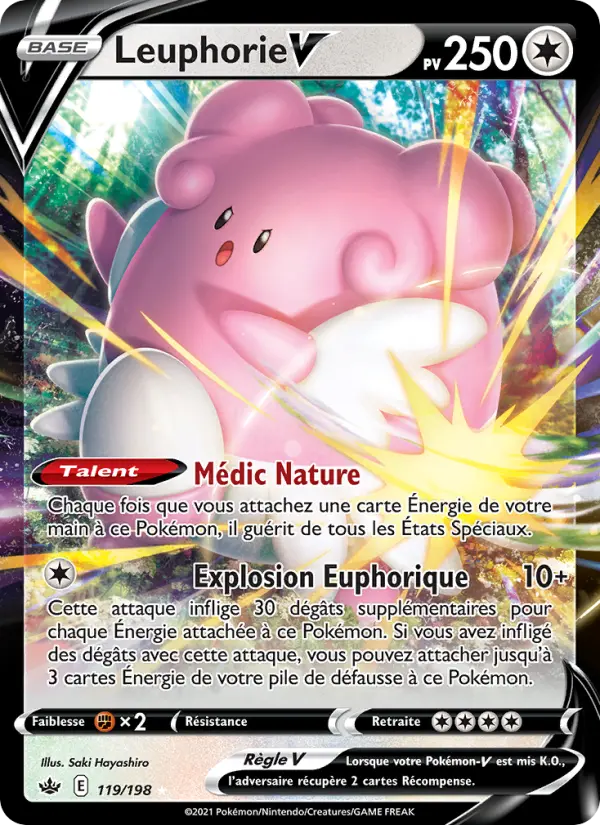 Scan HD carte Pokémon Leuphorie V 119/198 — Règne de Glace