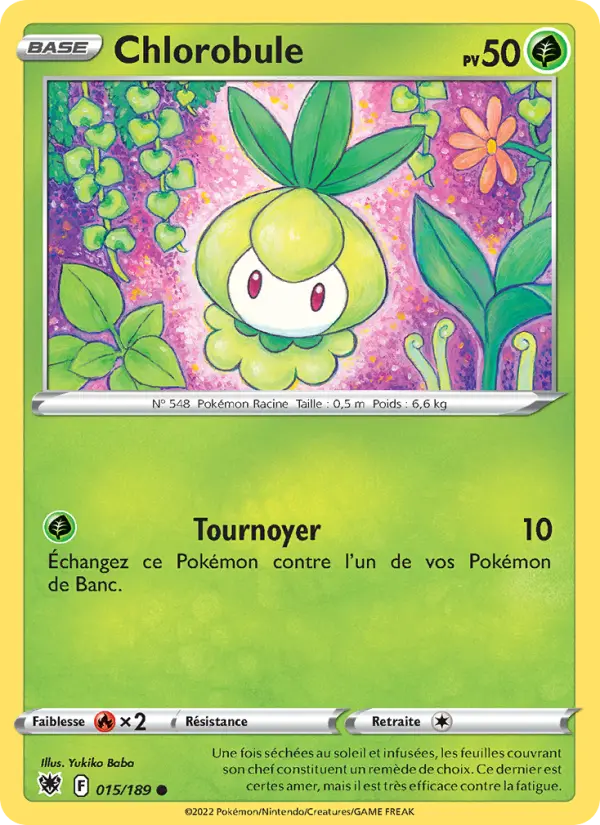 Scan HD carte Pokémon Chlorobule 015/189 — Astres Radieux