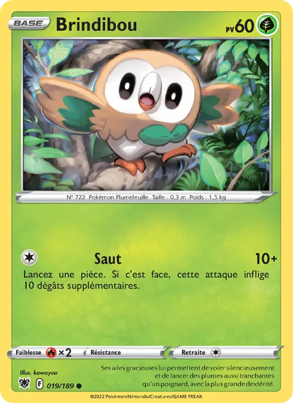 Scan HD carte Pokémon Brindibou 019/189 — Astres Radieux