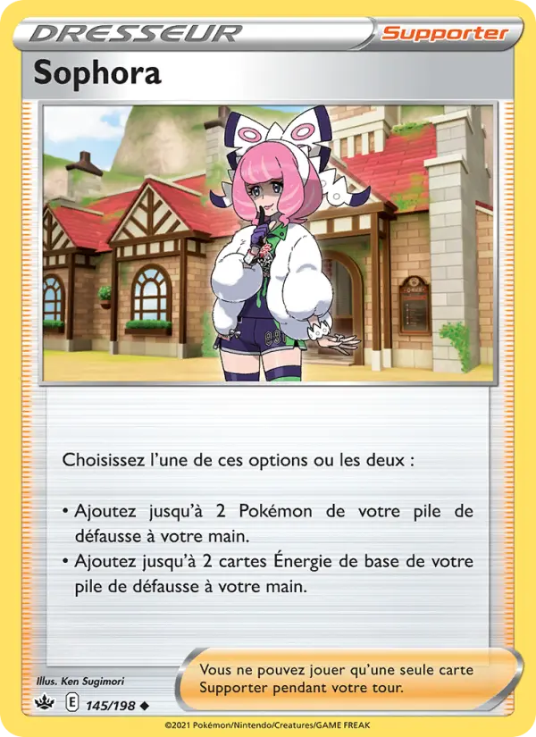 Scan HD carte Pokémon Sophora 145/198 — Règne de Glace