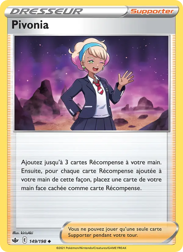 Scan HD carte Pokémon Pivonia 149/198 — Règne de Glace