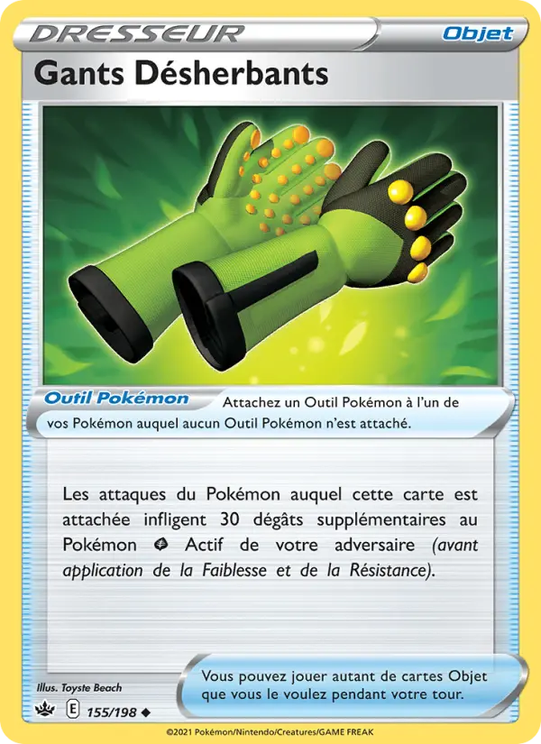 Scan HD carte Pokémon Gants Désherbants 155/198 — Règne de Glace