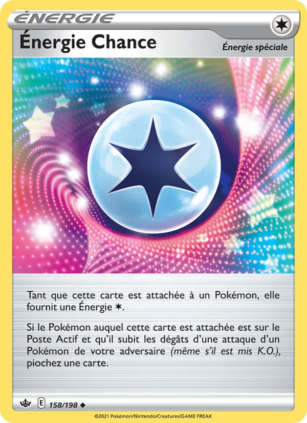 Scan HD carte Pokémon Énergie Chance 158/198 — Règne de Glace