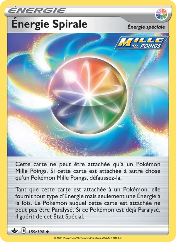 Scan HD carte Pokémon Énergie Spirale 159/198 — Règne de Glace