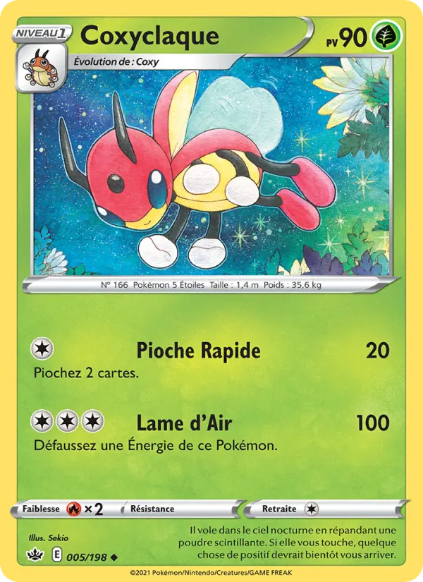 Scan HD carte Pokémon Coxyclaque 5/198 — Règne de Glace