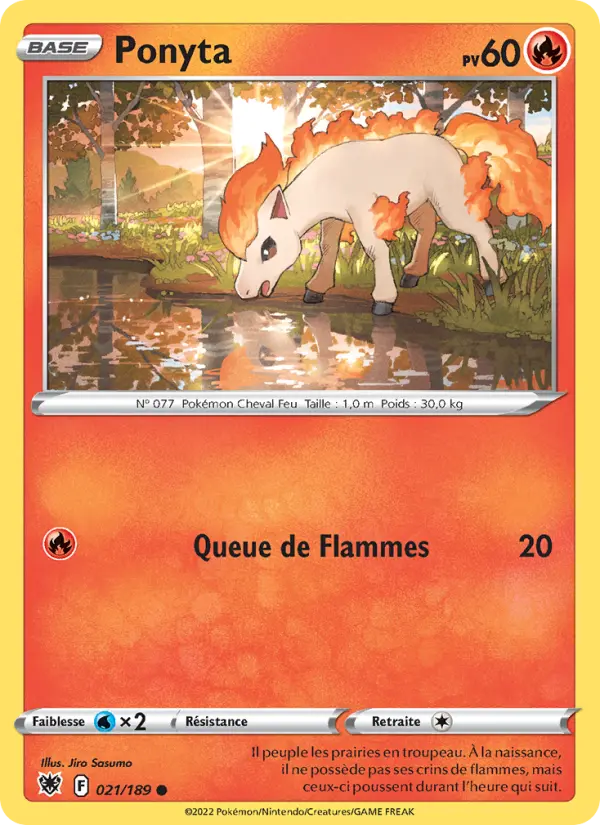 Scan HD carte Pokémon Ponyta 021/189 — Astres Radieux