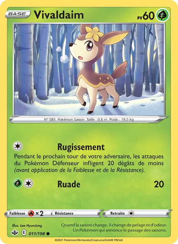 Scan HD carte Pokémon Vivaldaim 11/198 — Règne de Glace