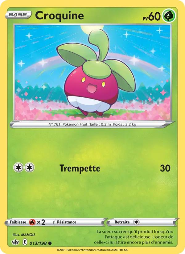 Scan HD carte Pokémon Croquine 13/198 — Règne de Glace