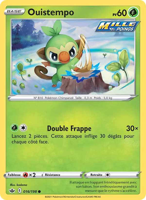Scan HD carte Pokémon Ouistempo 16/198 — Règne de Glace
