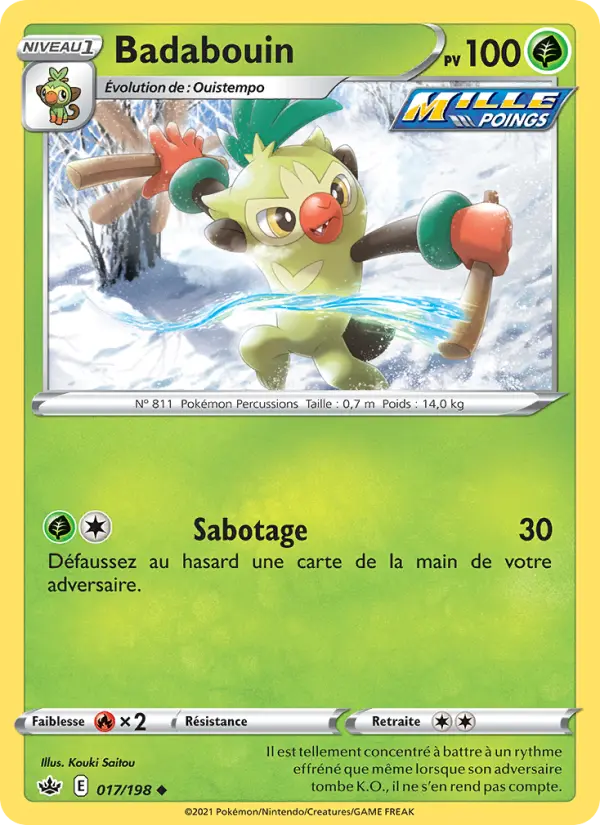 Scan HD carte Pokémon Badabouin 17/198 — Règne de Glace