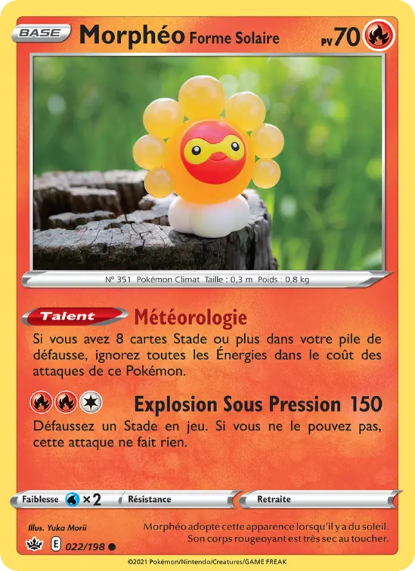 Scan HD carte Pokémon Morphéo Forme Solaire 22/198 — Règne de Glace