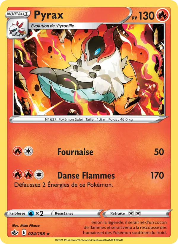Scan HD carte Pokémon Pyrax 24/198 — Règne de Glace