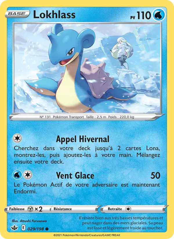 Scan HD carte Pokémon Lokhlass 29/198 — Règne de Glace