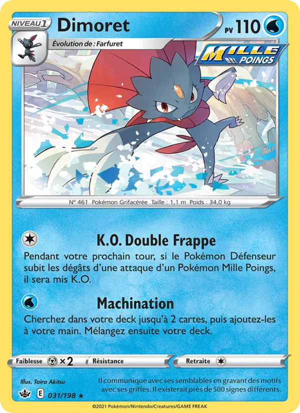 Scan HD carte Pokémon Dimoret 31/198 — Règne de Glace