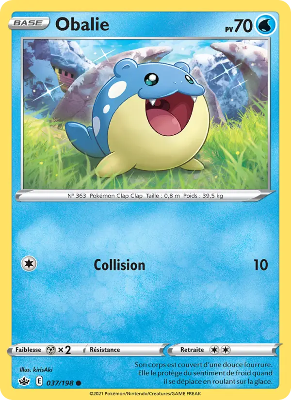 Scan HD carte Pokémon Obalie 37/198 — Règne de Glace