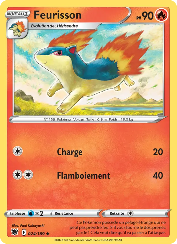 Scan HD carte Pokémon Feurisson 024/189 — Astres Radieux