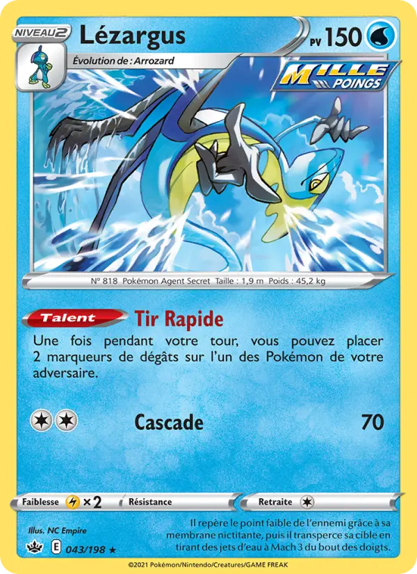 Scan HD carte Pokémon Lézargus 43/198 — Règne de Glace