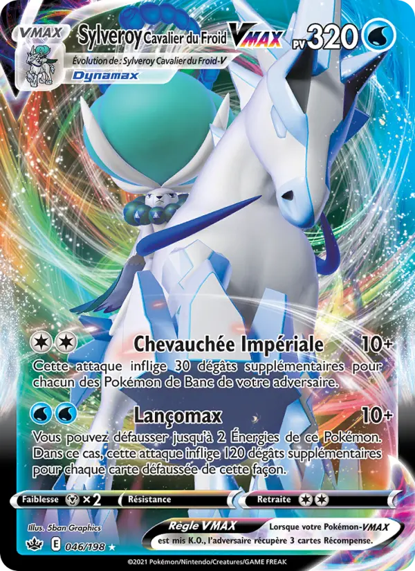 Scan HD carte Pokémon Sylveroy Cavalier du Froid VMAX 46/198 — Règne de Glace