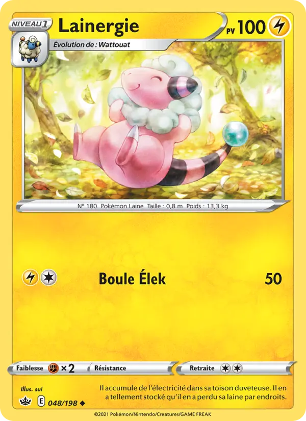 Scan HD carte Pokémon Lainergie 48/198 — Règne de Glace
