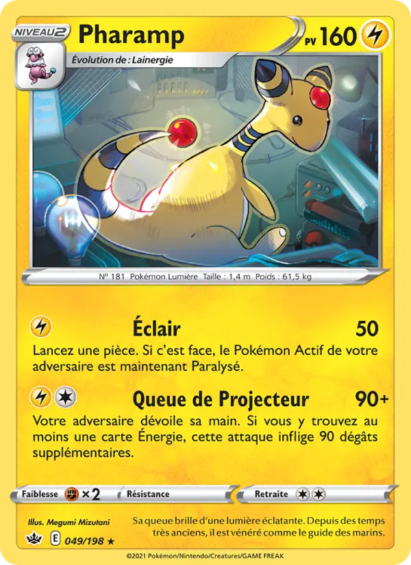 Scan HD carte Pokémon Pharamp 49/198 — Règne de Glace