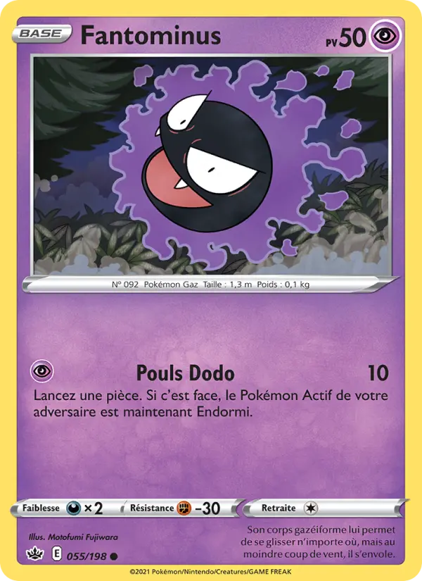 Scan HD carte Pokémon Fantominus 55/198 — Règne de Glace