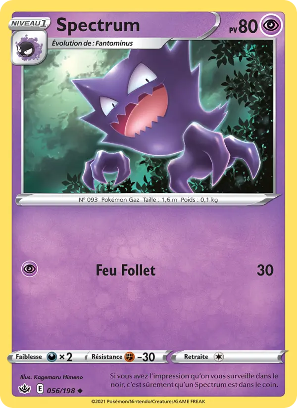 Scan HD carte Pokémon Spectrum 56/198 — Règne de Glace