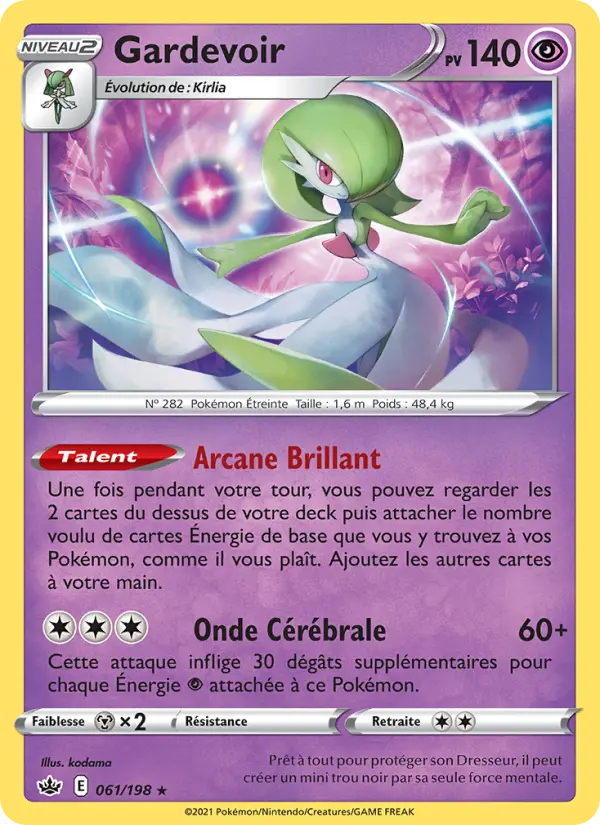 Scan HD carte Pokémon Gardevoir 61/198 — Règne de Glace