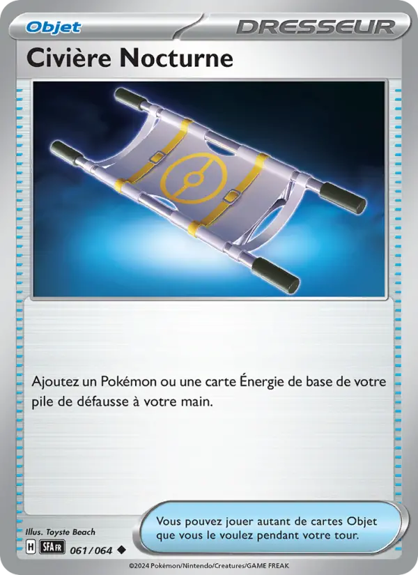 Scan HD carte Pokémon Civière Nocturne 061/64 — Fable Nébuleuse