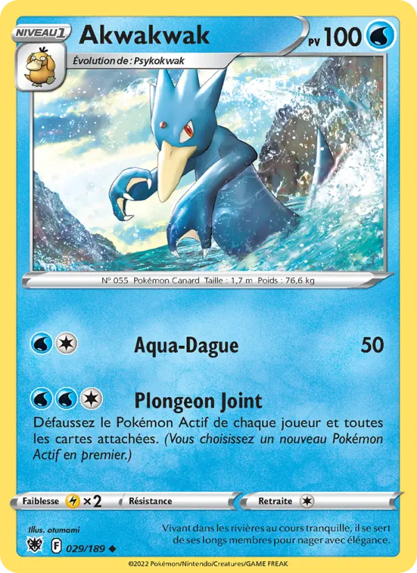 Scan HD carte Pokémon Akwakwak 029/189 — Astres Radieux