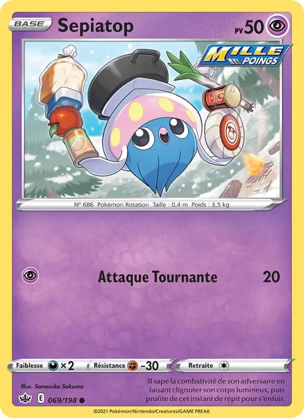 Scan HD carte Pokémon Sepiatop 69/198 — Règne de Glace